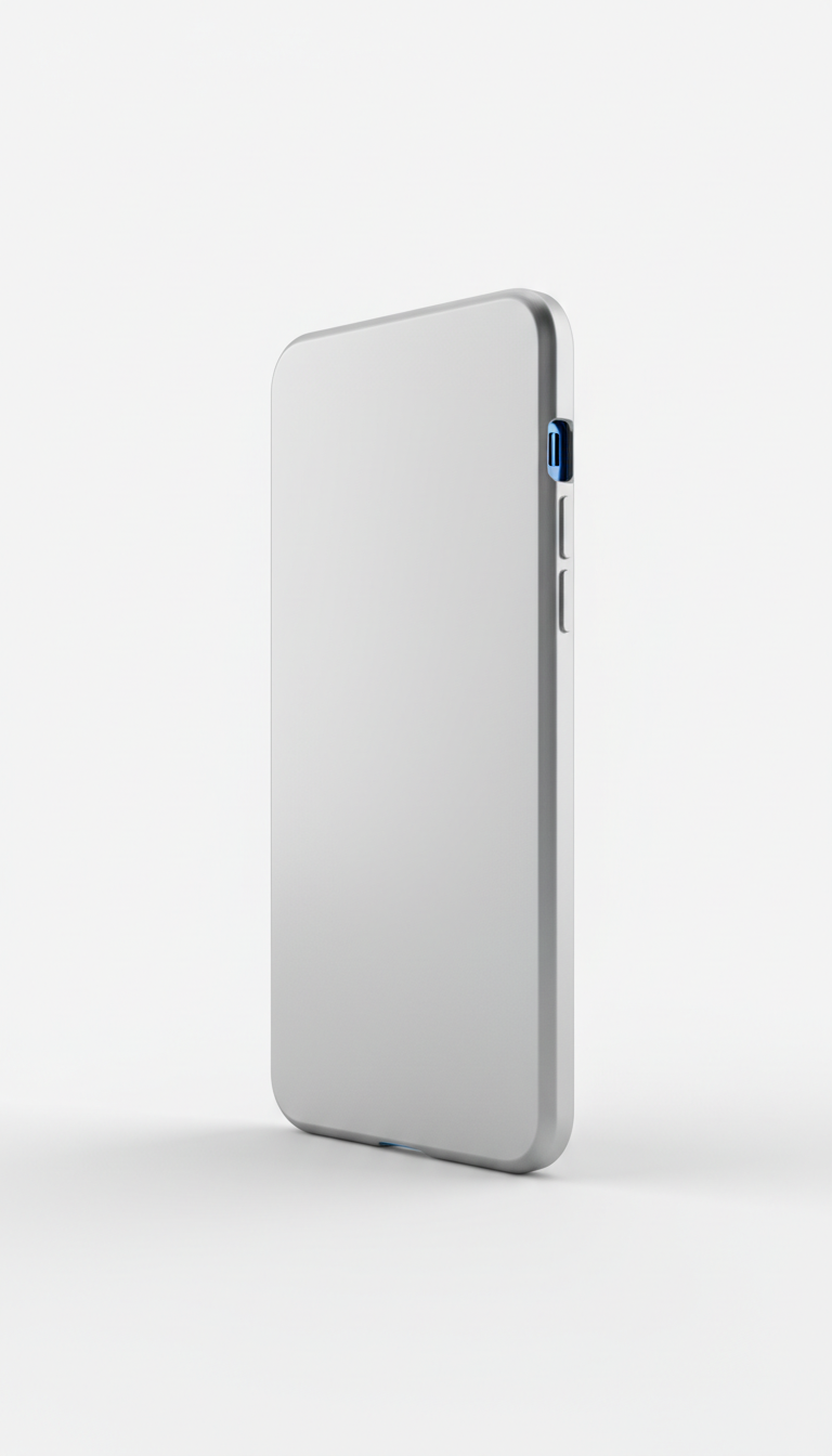 Satin Silver Minimalist Phone Case