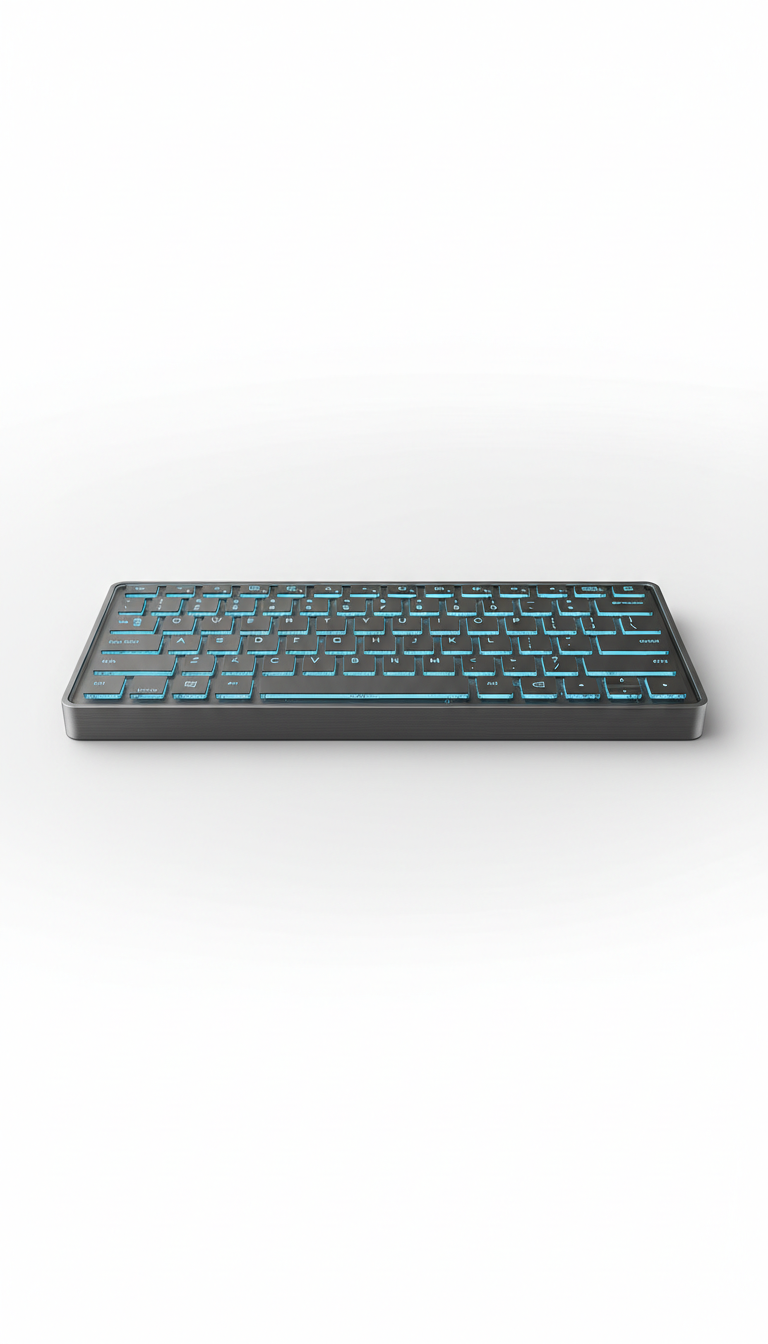 Tempered Glass and Aluminum Wireless Keyboard